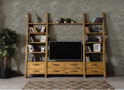 Wohnwand Luxus Schrankwand Schrank Möbel Wohnzimmer rtv sideboard Holz 
